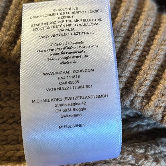 Michael Kors Dark Camel Sleeveless Turtleneck Sweater Size L, NWT - Picture 9 of 9